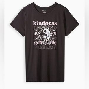 Torrid Everyday Tee - Signature Jersey Kindness Black sun moon graphic size 2XL